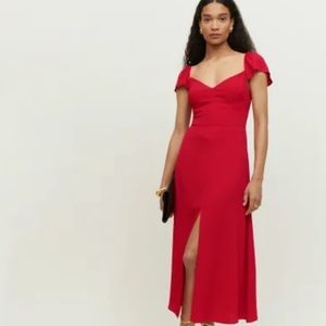 Reformation Baxley Dress in Cherry *NEW*